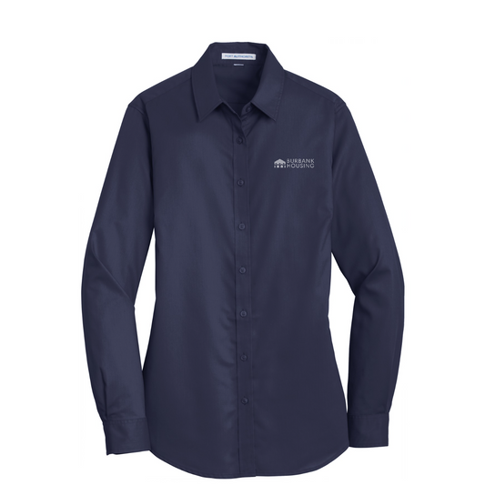 Port Authority Women's SuperPro Twill Shirt — True Navy